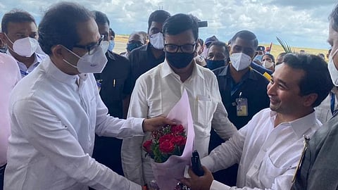 Uddhav Thackeray and Nitesh Rane  