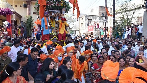 Hanuman's chariot was pulled by Bharti Pawar and Chitra Wagh