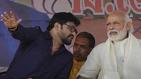 Babul Supriyo and Narendra Modi 