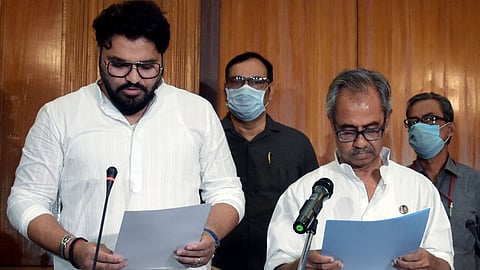 Babul Supriyo taking oath as MLA 