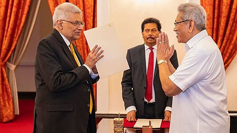 Ranil Wickremesinghe and  Gotabaya Rajapaksa