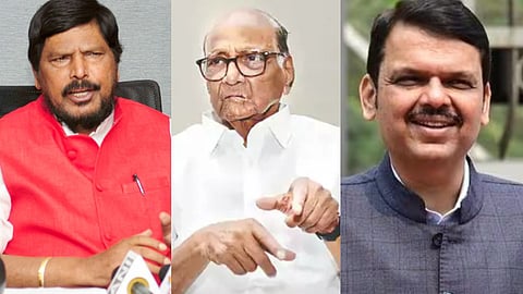 Ramdas Athwale , Devendra Fadnavis, Sharad Pawar 