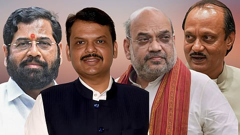 Eknath Shinde, Devendra Fadnavis, Amit Shah, Ajit Pawar