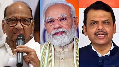 Sharad Pawar Narendra Modi Devendra Fadnavis 
