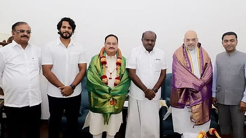 JP Nadda, Amit Shah, H. D. Kumaraswamy