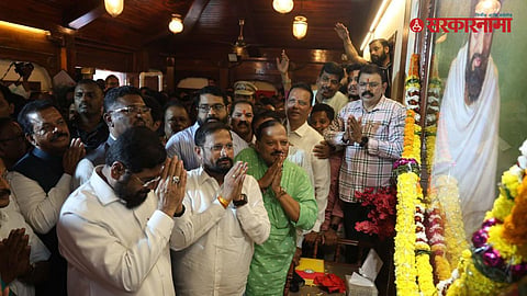 Eknath Shinde visit Anand Ashram 