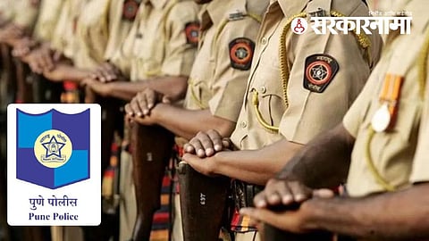 Pune Police officials during an operation in Budhwar Peth area, where illegal Bangladeshi nationals were found residing, leading to suspension of a woman police constable.