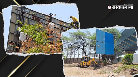 Nagar Unauthorized Hoardings : विनापरवाना होर्डिंग्जविरोधात नगर मनपा 'Action Mode'वर ; सुरू केली थेट 'JCB' कारवाई!