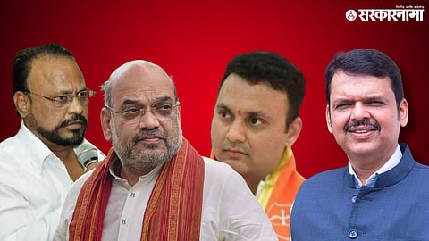 Anand Adsul, Amit Shah, Abhijeet Adsul, Devendra Fadanvis