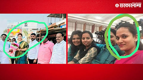 Karishma, accused in the Vaishnavi harassment case, seen alongside a prominent NCP woman leader