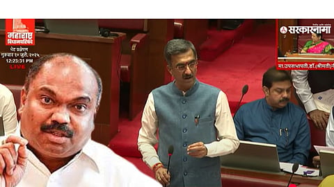 Tense moments as Shambhuraj Desai and Anil Parab argue during the Maharashtra Legislative Council session.