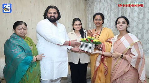 Mayuresh and Sayali Wanjale meeting MP Supriya Sule in Pune