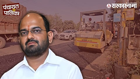 BJP MLA Amal Mahadik personally funding road patchwork in Kolhapur as opposition targets the ruling alliance over worsening road conditions ahead of municipal elections.