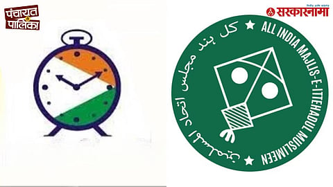 Political leaders and party workers during discussions following AIMIM’s exit from the Parli municipal alliance amid Shiv Sena and NCP tensions. 