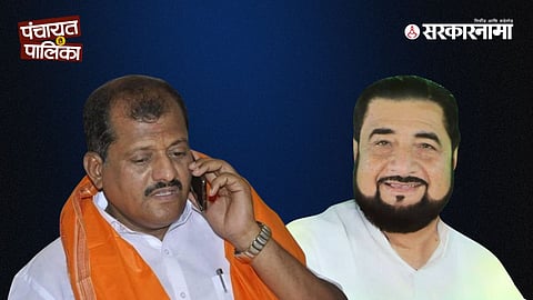 Shiv Sena UBT MP Sanjay Jadhav addressing a public meeting while launching a scathing verbal attack on Congress leader Babajani Durani during district-level election campaigning.
