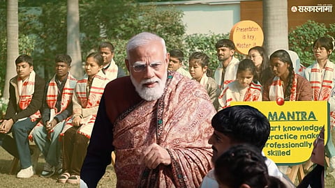 Pranav Bhosale from Sangli interacts with Prime Minister Narendra Modi during the Pariksha Pe Charcha program, earning praise from state leaders.