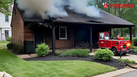 Fire to the house of a police