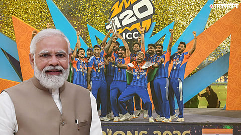 PM Narendra Modi congratulates Team India after their ICC T20 World Cup victory.