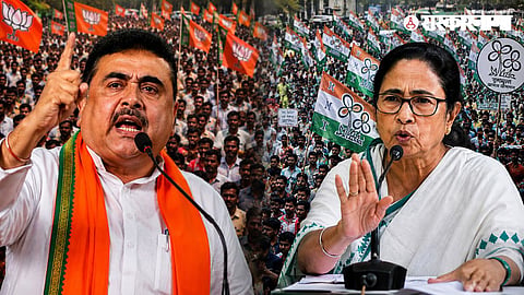 Suvendu Adhikari, Mamata Banerjee (AI Image)