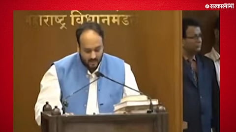 Newly elected MLC Zeeshan Siddique’s English oath triggered criticism from minister Sanjay Shirsat.
