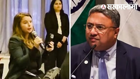 Norwayan Journalist Helle Lyng Ask question to MEA Official in Press Conference 