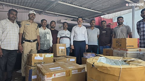 Maharashtra Police officials during a major operation that led to the destruction of an MD drug manufacturing factory in Telangana.