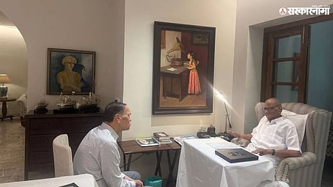 Political leaders during the Pune MLC election process as Shrikant Patil's withdrawal reshapes the electoral contest involving Sunetra Pawar and NCP leaders.