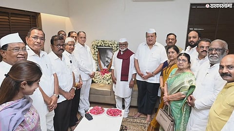 Chhagan Bhujbal addresses party workers during the NCP foundation day event while sharing memories of Ajit Pawar's leadership journey.