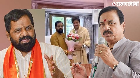Aniket Tatkare and Bharat Gogawale Meeting; Bharat Gogawale and Sunil Tatkare