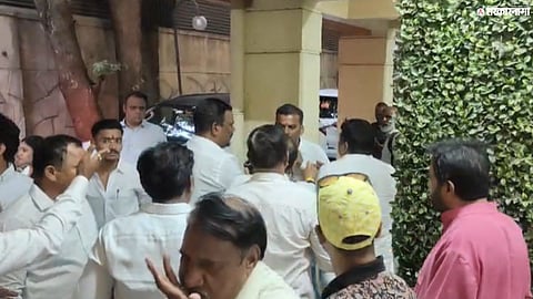 Shiv Sena (UBT) leader Aaditya Thackeray during a party meeting that reportedly witnessed a clash among office bearers.