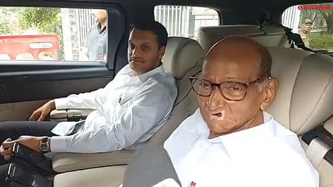 Sharad Pawar addresses media queries amid speculation over a possible split among NCP Members of Parliament.