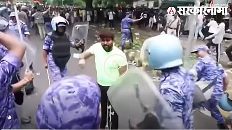CJP Protest _Bharat Banait from Nagpur hits by Delhi Police