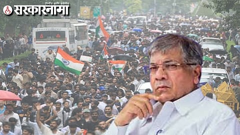Prakash Ambedkar addresses a press conference criticizing Dharmendra Pradhan's resignation over the NEET paper leak controversy and reiterates support for the ongoing student protest.