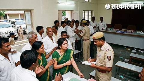 A woman sarpanch was allegedly assaulted at Mantha Panchayat Samiti