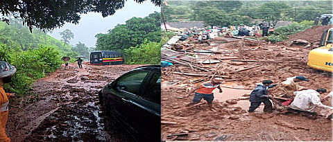  Landslide in Devrukhwadi-Kondhaval, buried eight to ten houses-ub73