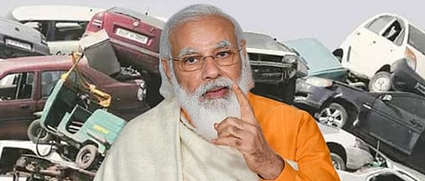 prime minister narendra modi luanches vehicle scrapping policy