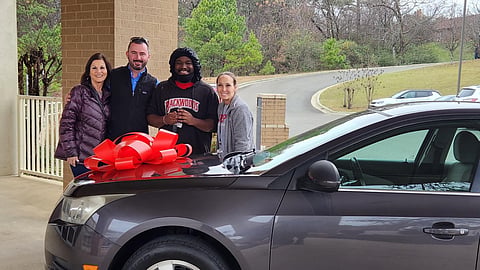 Jeffrey receives new car from community members