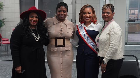Left to right: Bessie Lancelin,
Director of Clinical Services at Southeast Arkansas Behavioral Healthcare Systems; LaTisha Brunson, 100 Families Initiative of Jefferson County Coordinator; Dr. Tamara Glover, CSW Social Worker; and Mrs. Pine Bluff 2025 Cynthia Fuller, a retired director of juvenile justice programs and now a private practice therapist