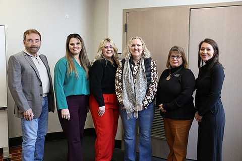 left to right: Dr. Monty Atchley, Certified Trauma Professional; Kelly Hamman, LCSW, Trauma Treatment Specialist , Arkansas Building Effective Services for Trauma (ARBEST) UAMS; Marsha Kinsley, LCSW, MS, LPC, LMFT;
Dr. Lisa Albuja, Clinical Director at the Center for Psychiatric Trauma and Mental Health; Dr. Sharon Nguyen, Phd, RN, BSN at UAFS, Teresa Williams, RN, BSN, SANE
Fort Smith Crisis Center