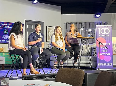 Christy Renfroe, executive director of Choices Care; Hailie Tolich from the Russellville Police Department; Allie Bell from the Arkansas Department of Health; Tiffany Beaudry of 100 Families Initiative in Pope and Yell Counties