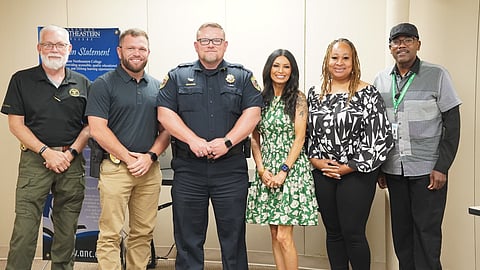 Greg Delancey, Deputy Coroner for Mississippi and Poinsett Counties and owner of Delancey Funeral Home; William Skaggs, Interim Police Chief for the City of Osceola; John Frazier, Police Chief for the City of Blytheville; Regina Winford, 100 Families Coordinator; Pamela Donnerson, founder of Arky's World and victim advocate; Derrick Singleton, Mental Health Counselor/Therapist with Delta Behavioral Health