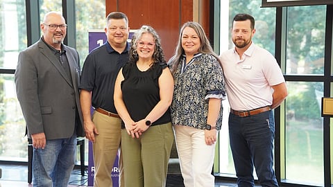 Jeff Piker, Restore Hope;Andrew Baker of Harding University; Rebecca Davis, 100 Families Coordinator; Kayla Burgess, Arcare Community Liaison; Blake Schrepfer, Program Director for the Arcare Foundation
