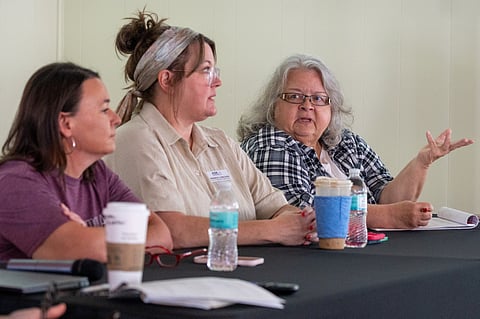 Panelists speak about the stresses of sending your children back to school during the August alliance meeting at Thrive Iowa of Warren County in Indianola