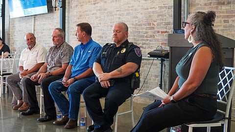 Tiffany Beaudry leads a panel discussion with Pope & Yell County community leaders