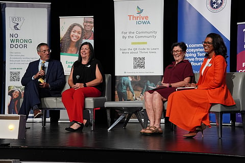 Dr. Jared Cleveland and Springdale Public Schools, Teresa Yates of Batesville Community Schools, Dr. Debbie Faubus-Kendrick of the Crawford County Adult Education Center, and Chrisna Chunn of Batesville Community Schools