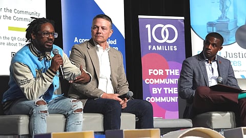 Hebron Franklin, Matt Whitson, and Steven Franklin speak on a panel at the Restore Hope 2026 conference.