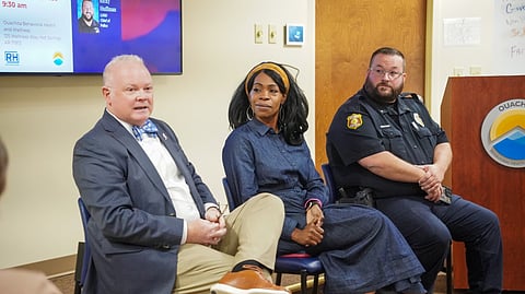 L to R: Dennis Berry (The CALL in Garland County); Gina Rockwell (Elevate Hot Springs); Ricky Huffman (LHSD Chief of Police)
