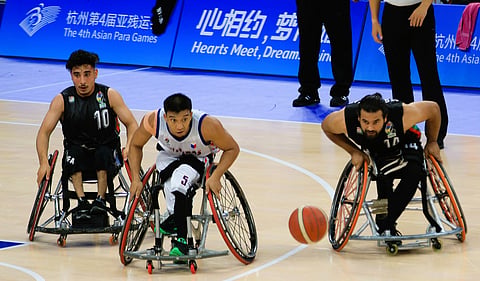 DEFEAT. The Philippines loses to Afghanistan, 49-53, in the 4th Hangzhou Asian Para Games wheelchair basketball tournament at the Hangzhou Olympic Center Gymnasium on Friday, October 20.