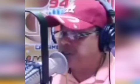 MISAMIS OCCIDENTAL. Radio broadcaster Juan Jumalon just seconds before he was shot to death by an unidentified assailant. 
