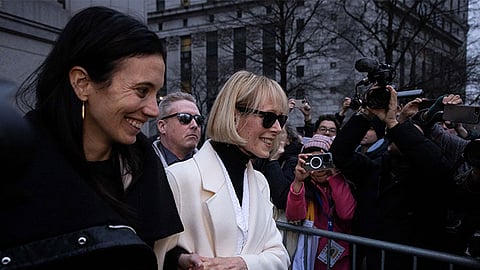 NOT A LIAR. E. Jean Carroll leaves Federal court, Friday, Jan 26, 2024, in New York. A jury has awarded an additional $83.3 million to Carroll, who says former President Donald Trump damaged her reputation by calling her a liar after she accused him of sexual assault. / AP